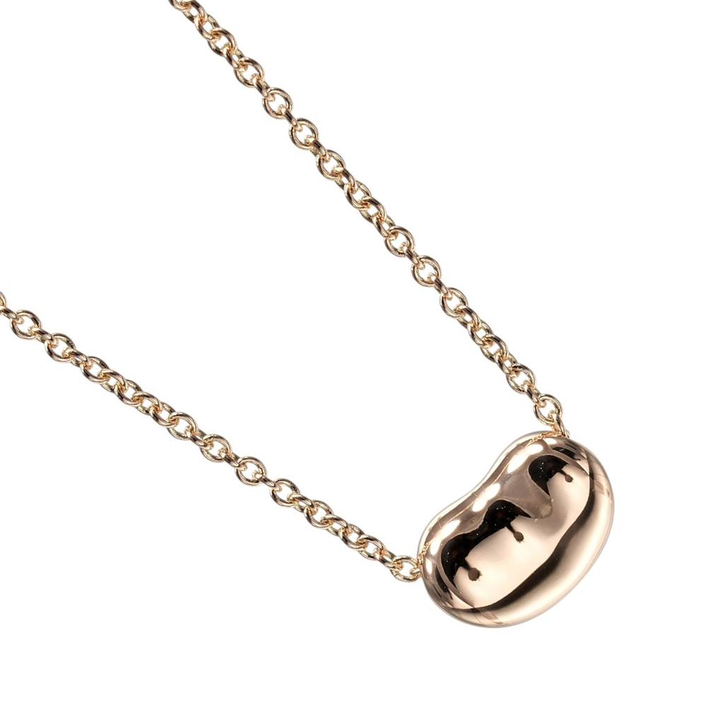 Tiffany Bean Necklace, 9mm model, 18KPG (Pink Gold), approx. 3.54g, TIFFANY&Co.